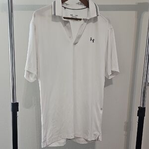 Under Armour Men's Classic White Polo with Black Accents